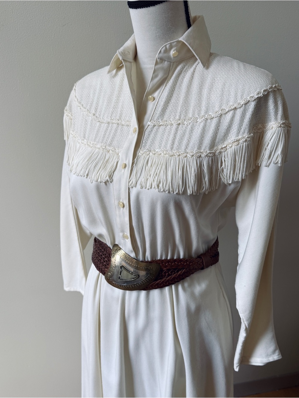 cowgirl Fringe Button-Up Dress
